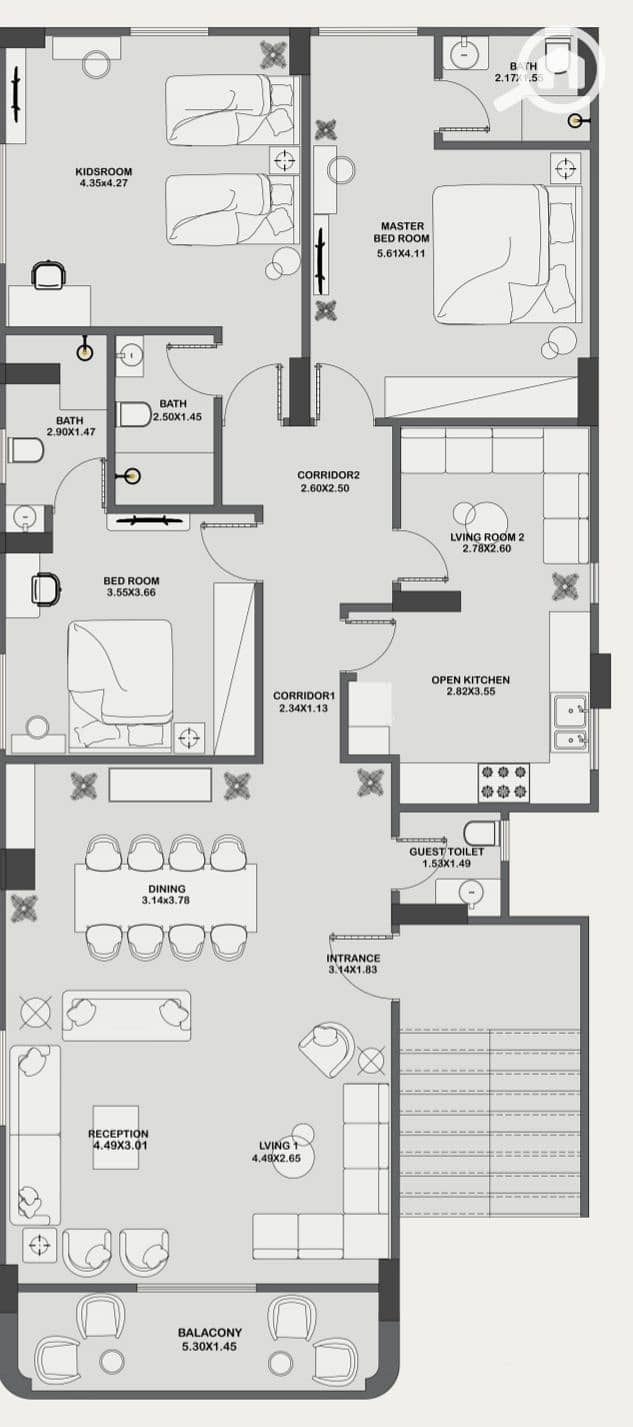 220 sqm Apartment for Sale in Banafseg – Villas Area – 3 Master Bedrooms – Private Entrance – Garden View - Widok 3
