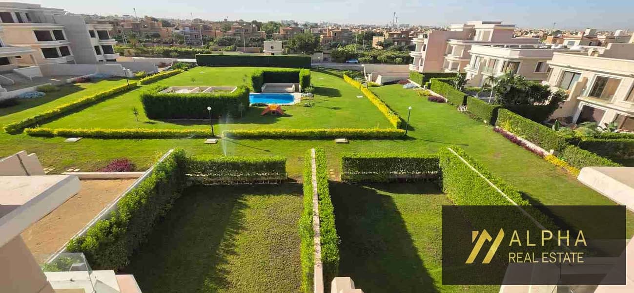 Fully Furnished Twin Villa for Rent in Top View Compound featuring a luxury design with pool and landscape view equipped with smart home systems in a prime location near AUC and main roads - Widok 4