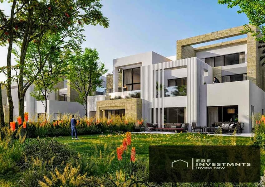 Lowest down payment, duplex with garden, latest finishes, stunning view, for sale at a bargain price in Z East, 6th Settlement, - Vista 5