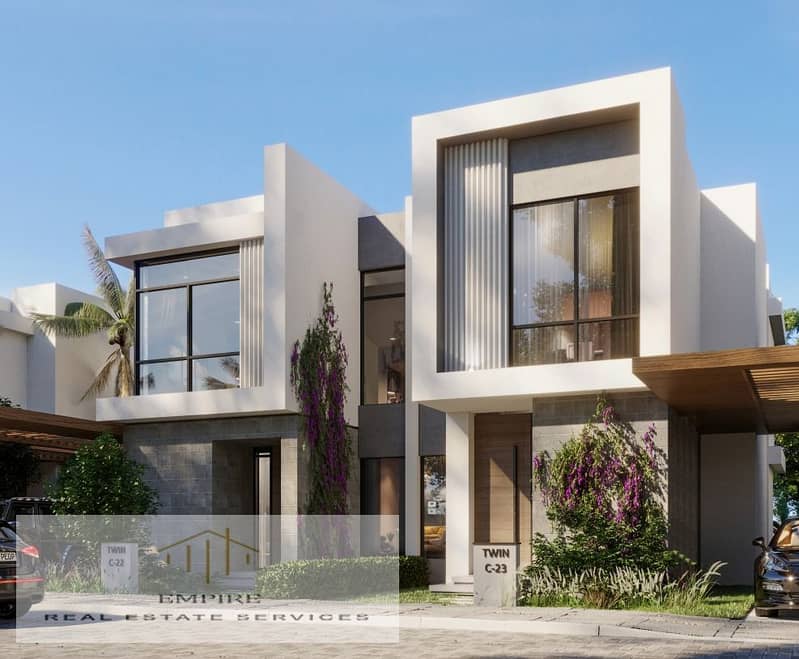 Finished twin with kitchen and ac’s-1st row lagoon - Twin House for sale Azha Ain Sokhna - Widok 3