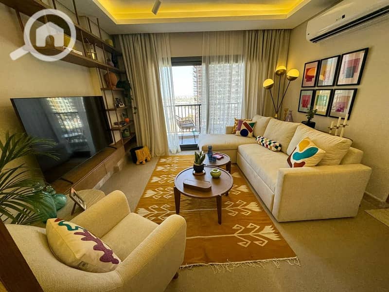Apartment for sale with installments and a low down payment, fully finished with air conditioning, in New Zayed at Solana Compound by Ora. - Więcej