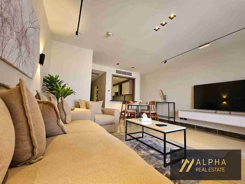 Unique fully furnished hotel serviced duplex in Nyoum New Cairo featuring a hotel license and a prime location considered one of the best within the project. The duplex offers a total area of 143 sqm with a fantastic wide panoramic view and elegant modern - Widok 6