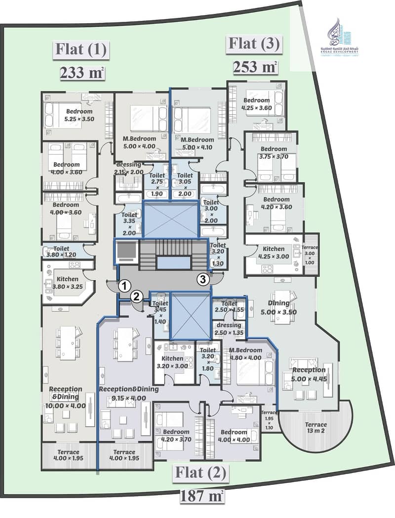 Apartment 253 sqm, north-facing with a view of the square in the main project of Beit Al-Watan, installment plan for 36 months. - Widok 5