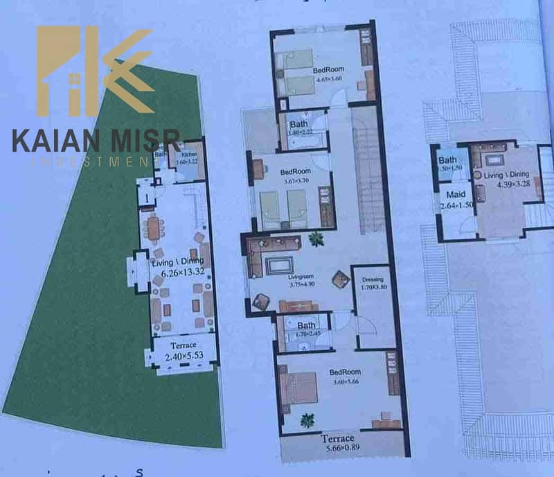 Town Corner with an area of 450m priced as a bargain in the upscale compound in Al-Shorouk, Maadi, with an immediate view and delivery. - Ansicht 2