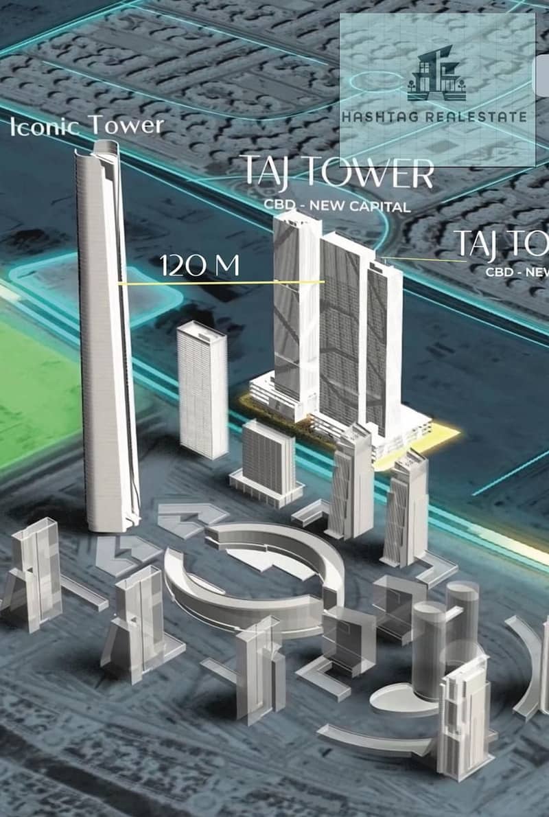 Taj Tower 2 is the strongest location for investment and operation in the Central Business District (CBD) with a direct view of the most important tourist landmark in Egypt and the capital, the Iconic Tower. - Widok 5