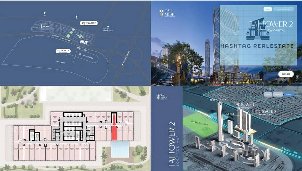 Taj Tower 2 is the strongest location for investment and operation in the Central Business District (CBD) with a direct view of the most important tourist landmark in Egypt and the capital, the Iconic Tower. - Więcej