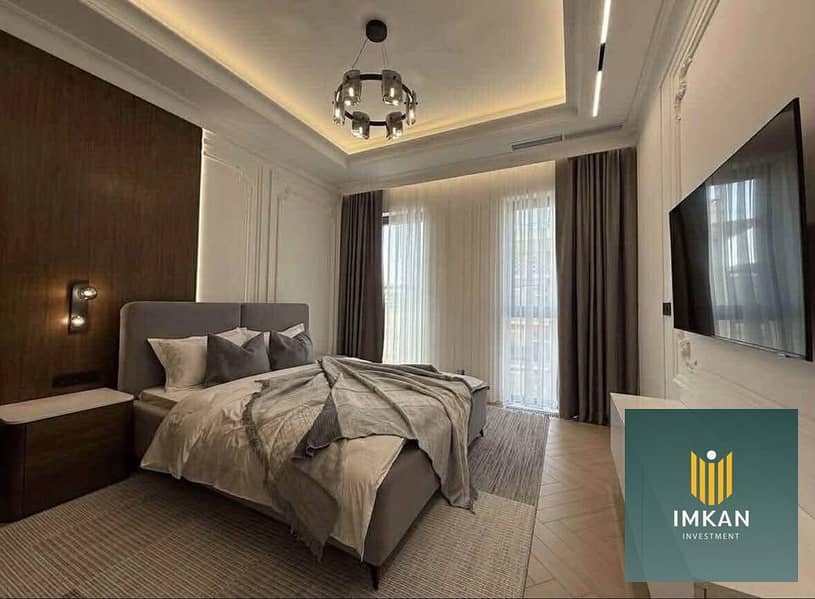 Apartment for sale, ready for immediate occupancy, fully finished to a super deluxe standard, furnished and equipped, in Amorada Compound, opposite Hy - Widok 4