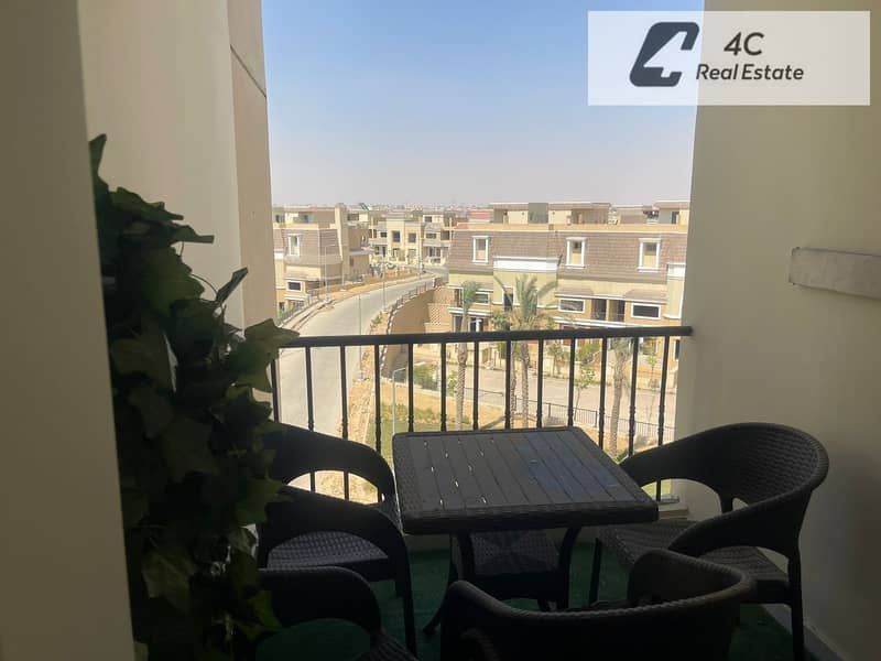 Ground floor apartment for sale in Taj City with an area of 155m and a garden of 105m, fully finished and ready for delivery at the best cash price. - Vista 6