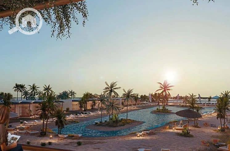 Fully finished chalet for sale overlooking the lagoon in Hacienda Waters Ras El Hekma by Palm Hills Developments - Mehr