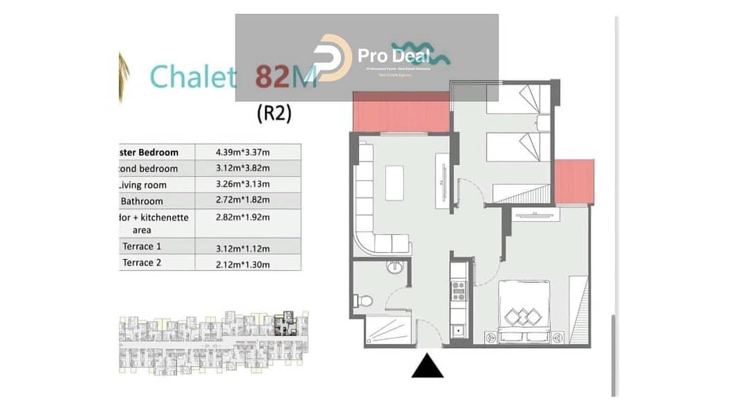 Chalet 82m for sale in front of Marina 1 with lagoon view - View 4