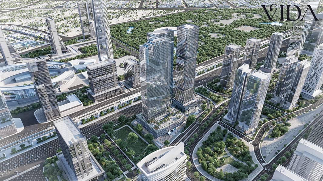 56m finished office with iconic tower view for sale at Taj Tower2 5% down payment and installments up to 15 years – pohled 6