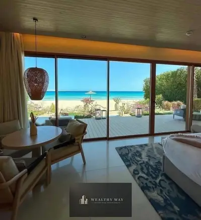 LAST ONE! Delivery SOON sea+lagoon view finish chalet for sale in seashore north coast hyde park next to Modon Ras Al Hekma , mountain view , hacienda