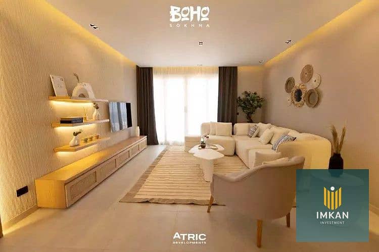 Finished chalet for immediate delivery in Ain Sokhna, 114m + garden 57m for sale - Fler