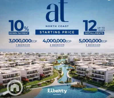 Own a 3BR chalet at AT NORTH directly on the lagoon with 10% down payment and installments over 12 years in Sidi Abdel Rahman
