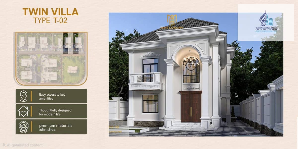 Own a Twin Villa with luxurious architectural design and a stunning view in the finest areas of New Zayed. - Ansicht 3