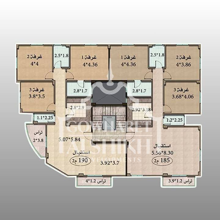 Apartment for sale directly on the Boulevard Axis, 6th of October, area 185 m², semi-finished, in front of Naoum Ready To Move - Ansicht 6