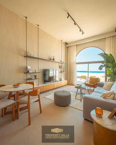 Townhouse Corner Beach Lagoon immediate high-end finishing in The Med in Ras El Hikma near Alamein International Airport and Sidi Hanish and John Soudik and Direction White and Azar Island