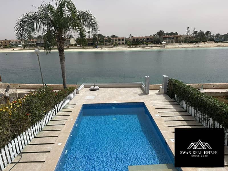 Ultra-Luxury 5-Bedroom Fully Air-Conditioned Villa for Rent in Marina 5, Island 1 - Prime First Row Directly on the Lake with Private Swimming Pool, 4 - Widok 2