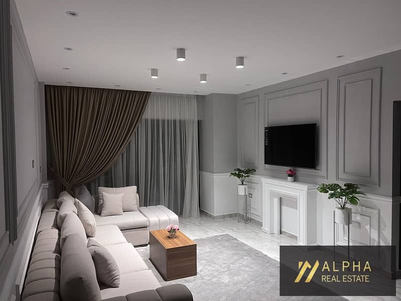 Fully furnished apartment for rent in Lake View Residence New Cairo 144 sqm 2 bedrooms 3 bathrooms lake view parking slot storage room modern furnitur – pohled 3