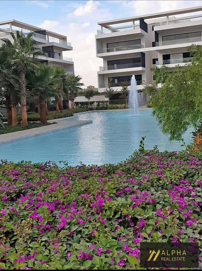 Fully furnished apartment for rent in Lake View Residence New Cairo 144 sqm 2 bedrooms 3 bathrooms lake view parking slot storage room modern furnitur – pohled 4