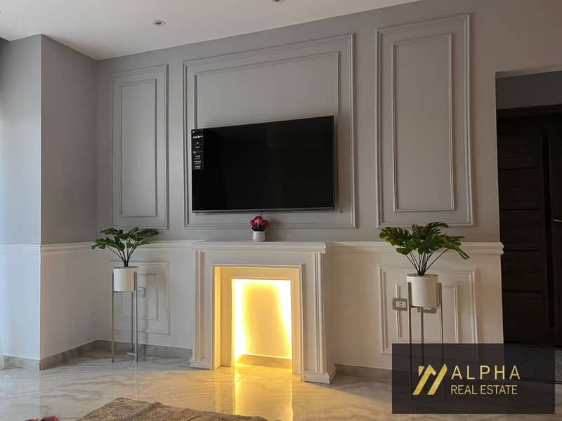 Fully furnished apartment for rent in Lake View Residence New Cairo 144 sqm 2 bedrooms 3 bathrooms lake view parking slot storage room modern furnitur – pohled 6