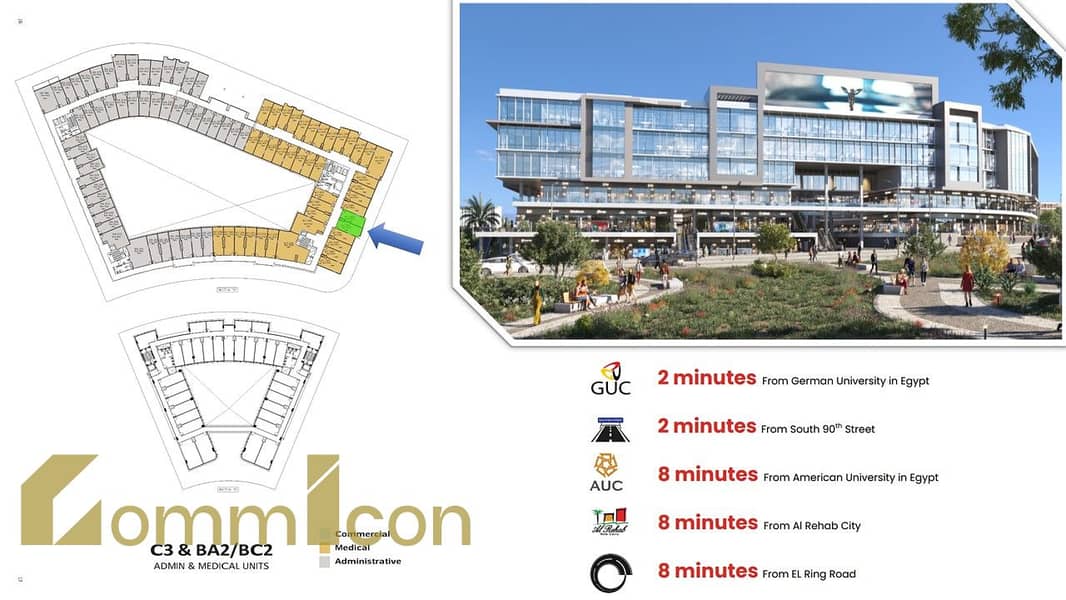A distinctive clinic for sale. The most important decision is the location: Nova Square, directly on Jamal Abdel Nasser axis, Fifth Settlement. - Ansicht 6