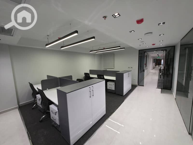 Furnished office space of 500m in Banorama, air-conditioned for rent in the strongest location in Bavaria Town, Maadi Circular. - Bild 6