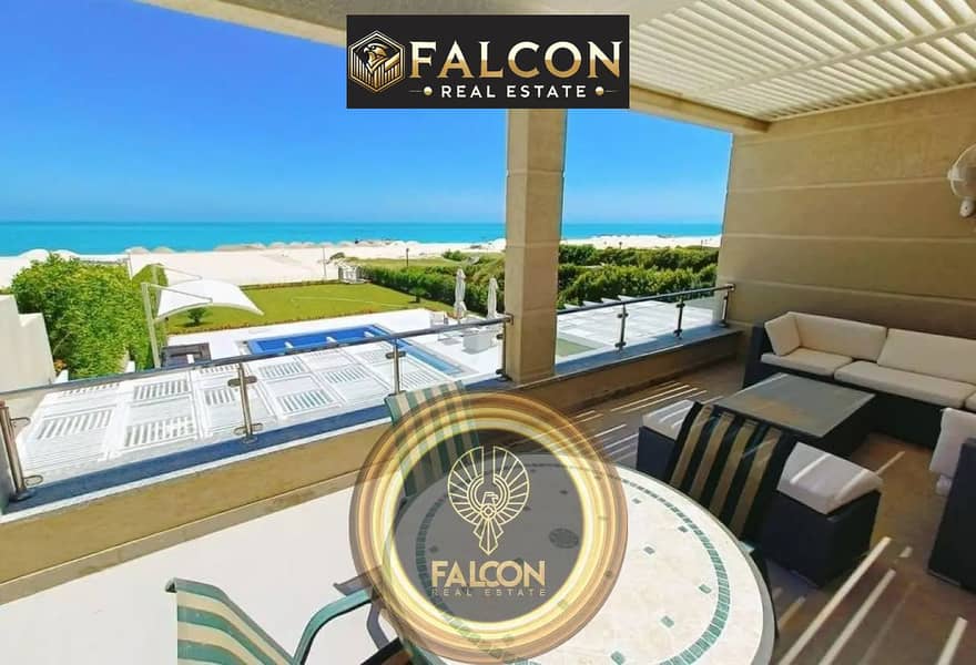 apt+garden 108m=lagoon 1st row+3 minutes to the sea+installments-marina 8 new alamein city north coast - Widok 6