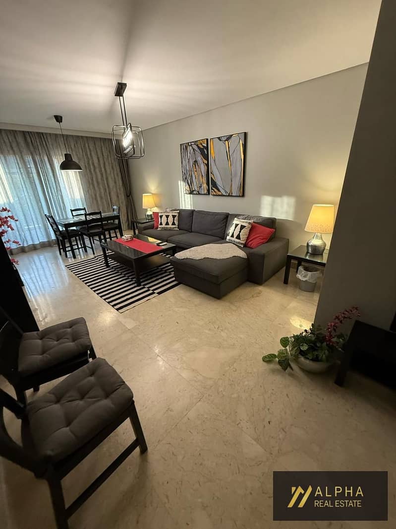 Ground floor apartment with garden for rent in 90 Avenue New Cairo 165 sqm plus 120 sqm garden 3 bedrooms 2 bathrooms fully furnished luxury compound - Ansicht 2