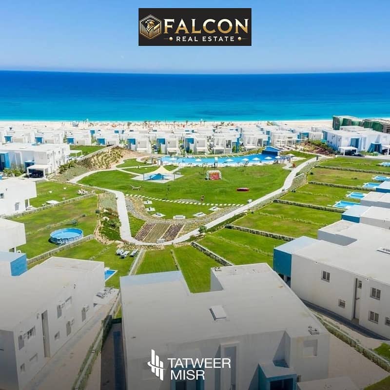 Chalet 110m,3 rooms for sale in Salt Village, by Tatweer Misr, in the heart of Ras El Hekma, North Coast, with a view on the Lagoon, directly next - Więcej