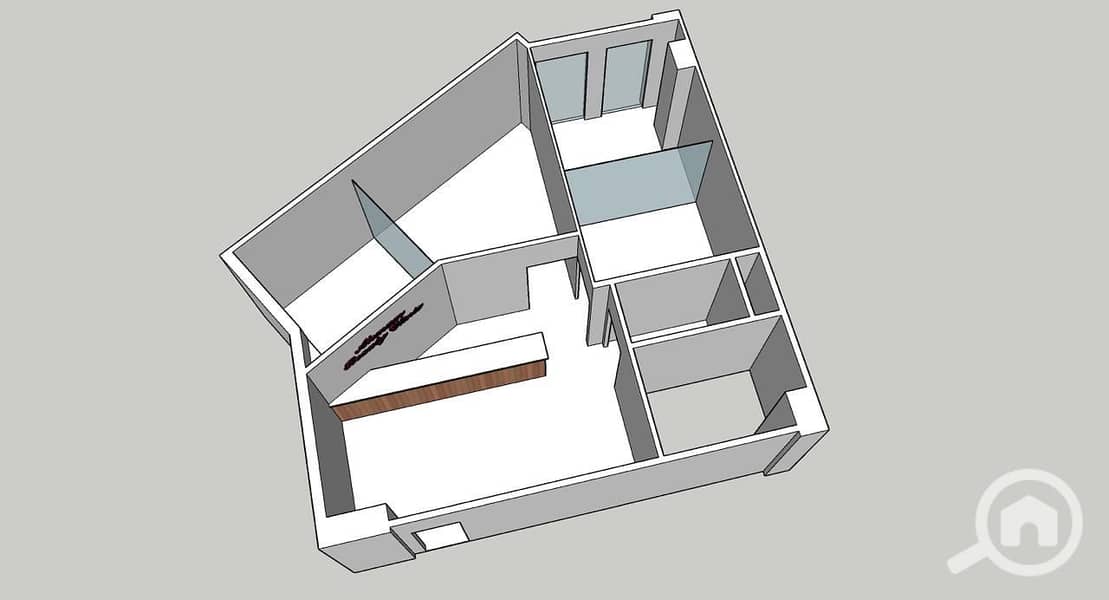Office 86 M 3 rooms, bathroom, and kitchen in Mall West Gate, First District, 6th of October - Widok 2