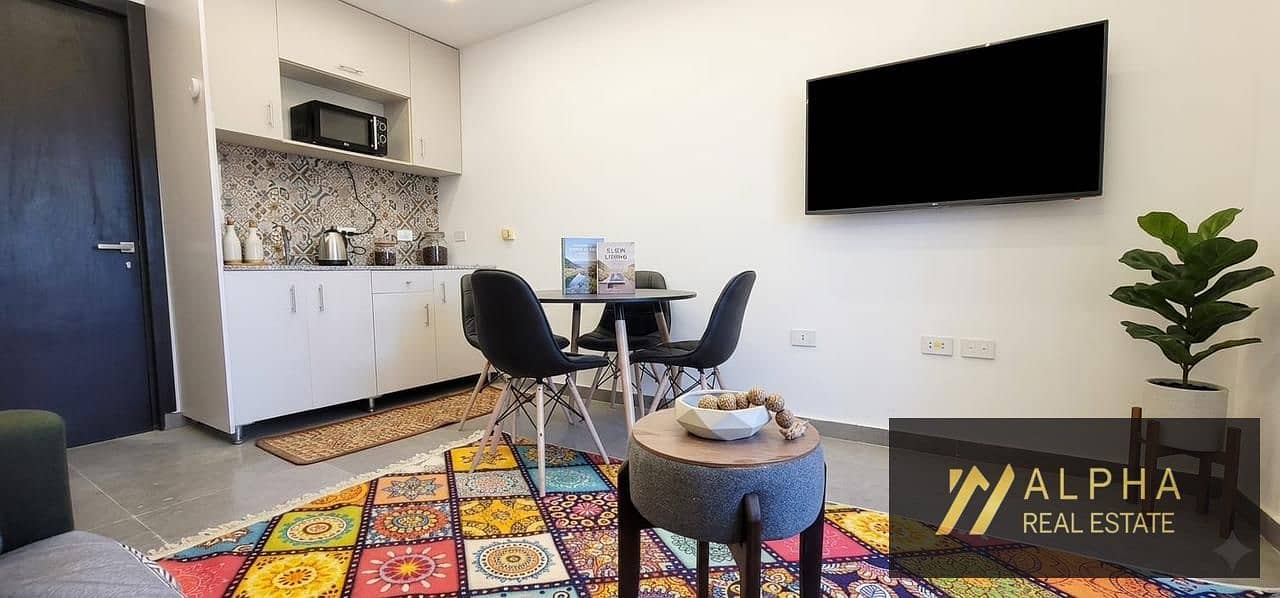 Hotel Apartment for Rent in Lake Park – Taj City | Ground Floor with Garden & Pergola | 2 Bedrooms | First Use | Open Kitchen - Widok 2