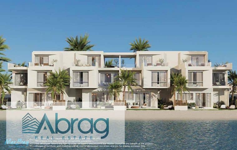 Chalet in Garden, continuation of installments for Mar Bai in the North Coast, Ras al-Hikma, direct lagoon view, initial offering price with finishing. - Fler