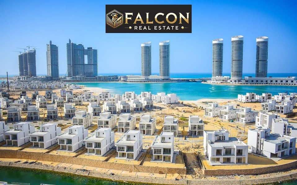 Double view chalet, immediate occupancy, overlooking villas and towers in Alamein, fully finished, sea-facing, minutes from Amwaj Sidi Abdel Rahman, M - Aanzicht 2