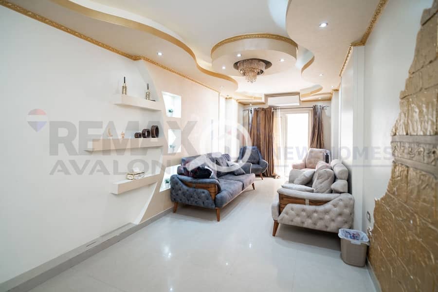 180m furnished air-conditioned Ibrahimia on Abu Qir, 3 rooms and reception, 3 corridors and 2 bathrooms, first rent in a tower. - Widok 2