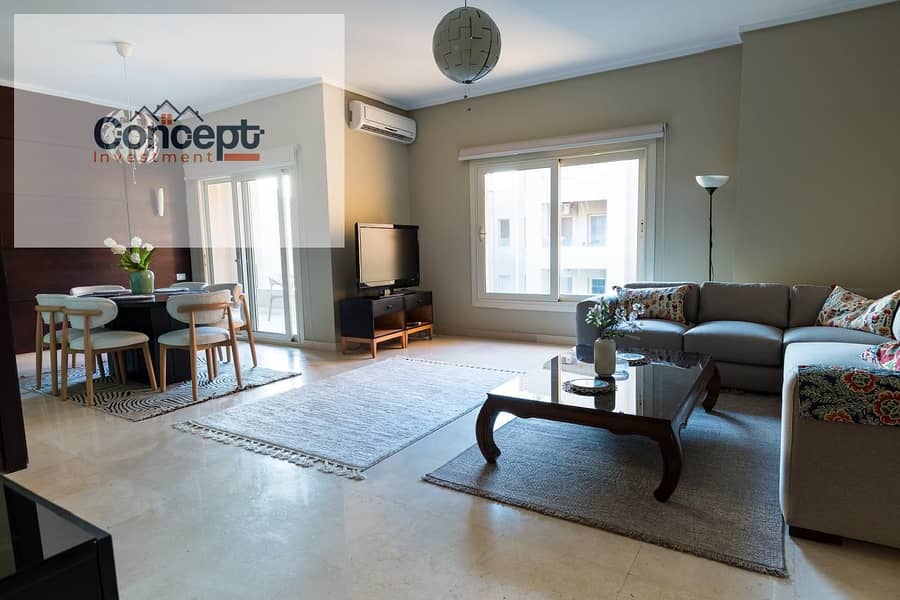 For Sale Fully Furnished Landscape View Apartment In The Village Compound - New Cairo - Vista 3