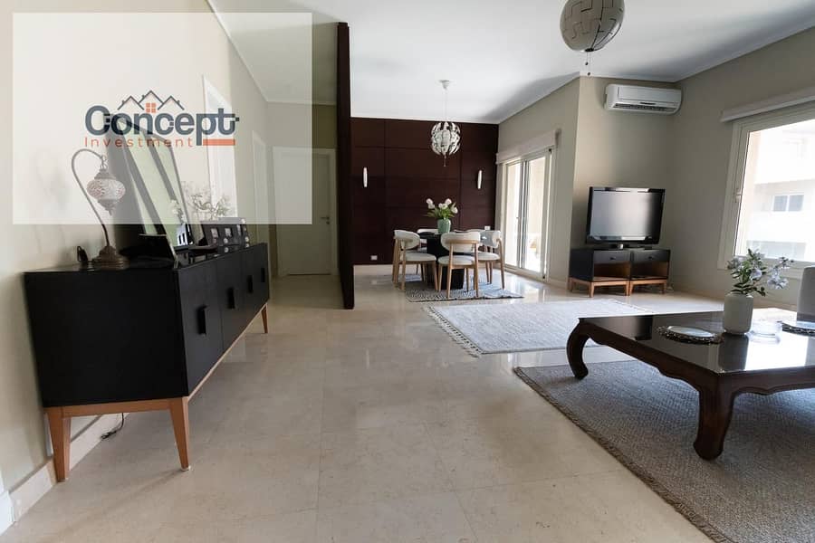 For Sale Fully Furnished Landscape View Apartment In The Village Compound - New Cairo - Vista 5