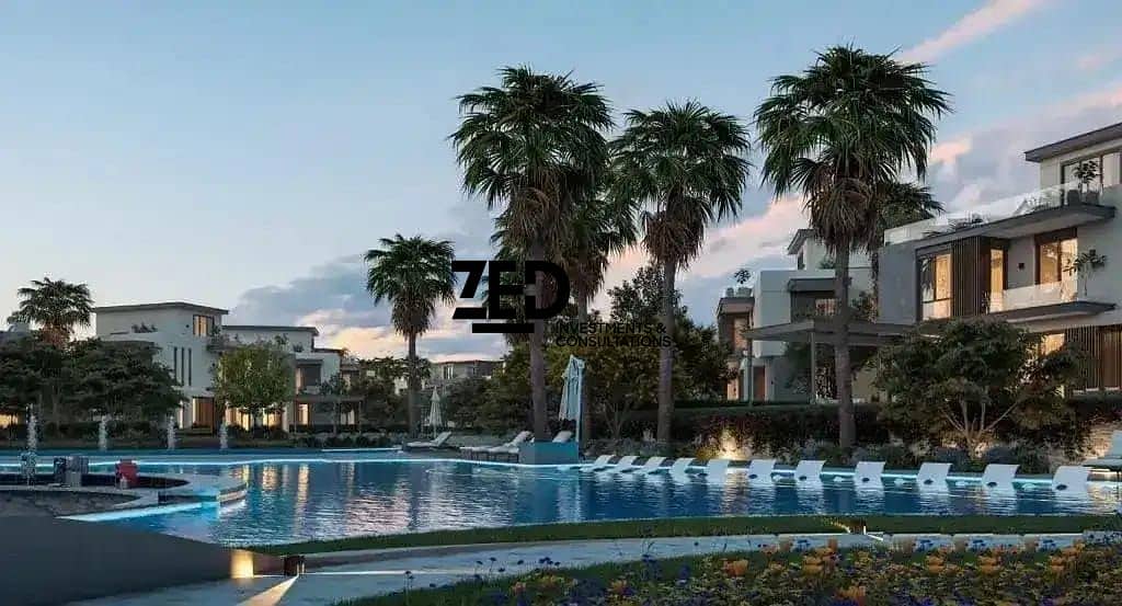 For quick sale, lower down payment for a twin house villa, area 216 meters, delivery in 2027, Lake West 3 compound, Sheikh Zayed, on Dahshur Connection - 4 rooms - lowest price in the market. - Widok 2
