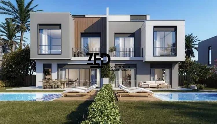 For quick sale, lower down payment for a twin house villa, area 216 meters, delivery in 2027, Lake West 3 compound, Sheikh Zayed, on Dahshur Connection - 4 rooms - lowest price in the market. - Widok 3