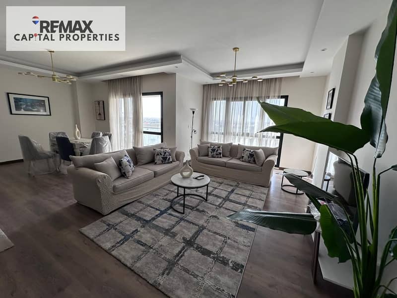 A fully furnished 160 sqm apartment, ultra-luxury, prime location with an open view, for rent in SODIC Villette Sky Condos - New Cairo. - Ansicht 5