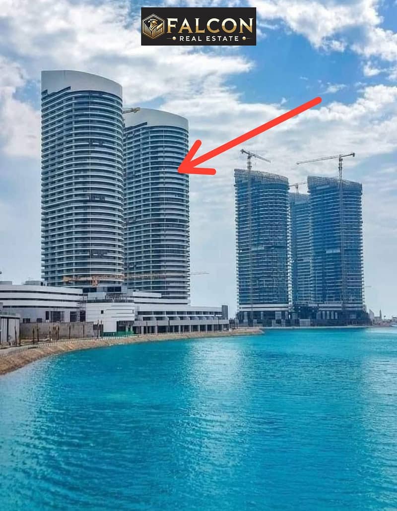 Magical sea view from all directions (VIP finishing + air conditioning) with income in USD, apartment for sale in the New Alamein Tower, North Coast - Widok 3