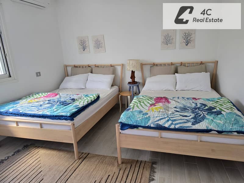 Standalone chalet with garden, 400 meters, fully finished, direct view of the lagoon in Fouka Bay, North Coast - Mehr