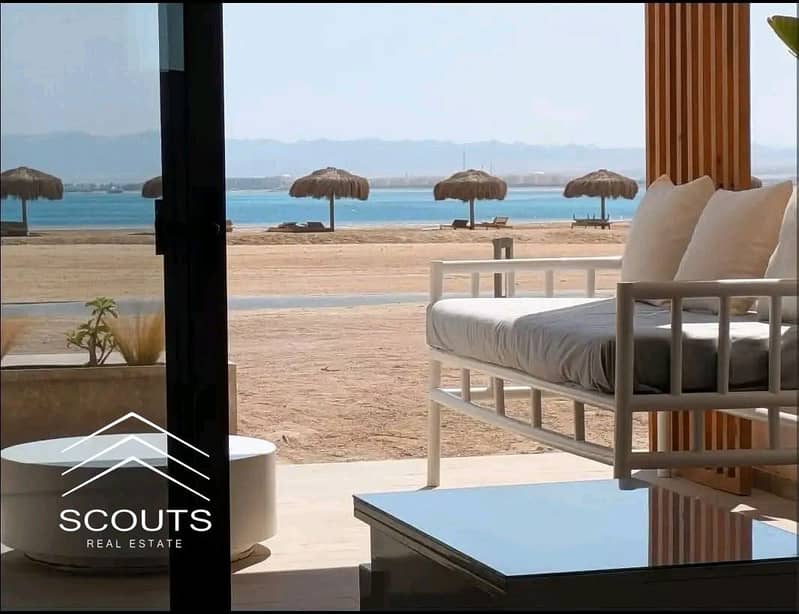 Immediate receipt in installments of a chalet for sale on the sea directly sea view in Soma Bay, Red Sea fully finished minutes from El Gouna next to Makadi and Rixos. – pohled 4