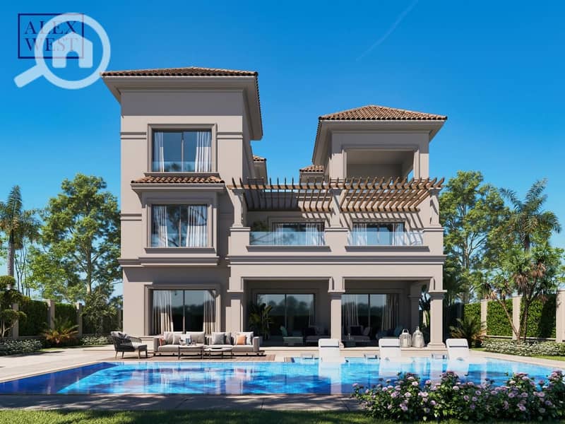 Independent villa for sale in Alex West, Alexandria – 5 bedrooms and a building area of 393 square meters - Więcej