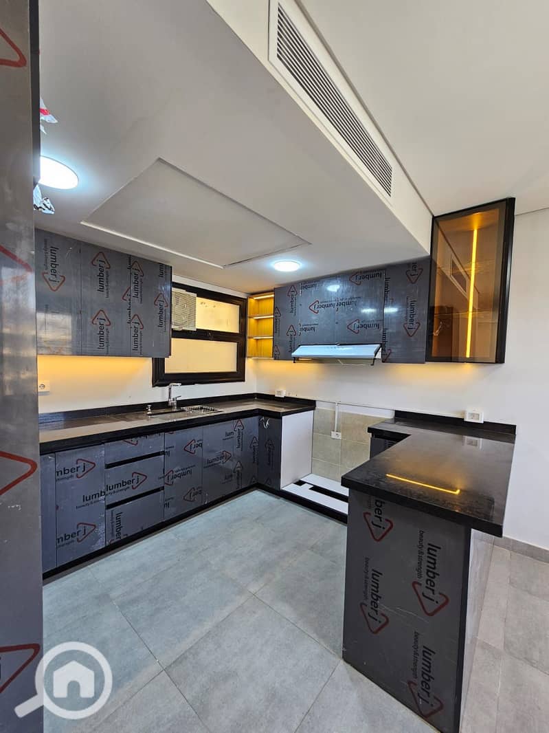Apartment for rent in the Badya compound in Palm Hills, near MSA University and minutes from Mall of Egypt, 177m, 3 bedrooms with kitchen and air conditioning. - Vista 4