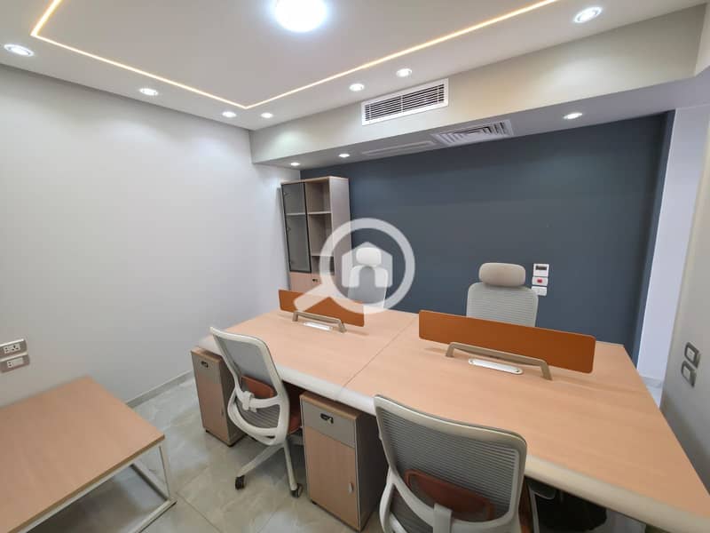 Outstanding administrative headquarters of 230m fully furnished and equipped with central air conditioning for rent on the Maadi Ring Road in One Katameya Al-Murshidi - Widok 4