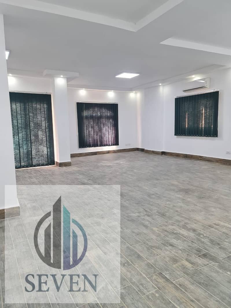 Duplex administrative office for rent, air-conditioned, 400 m², officially licensed, Al-Waslqi, New Maadi - Mehr