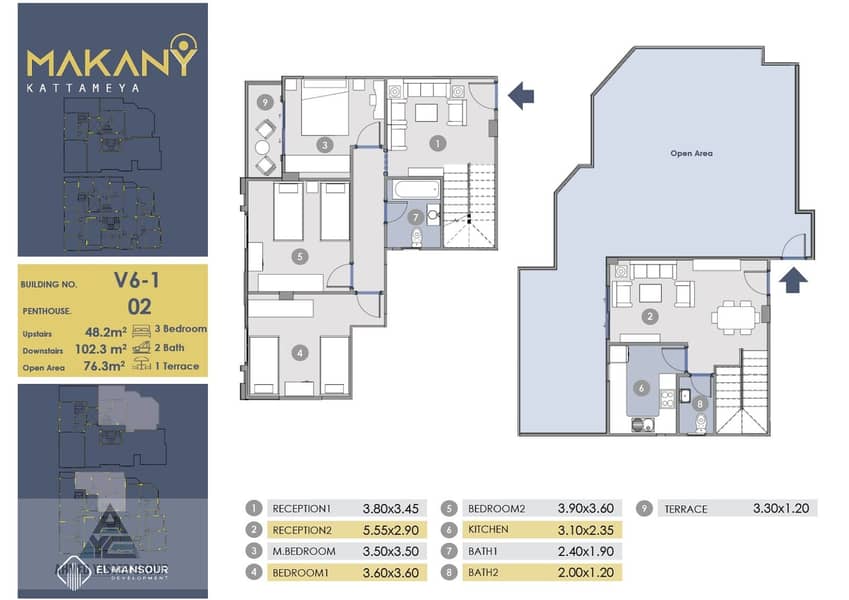 Ready-to-Move Duplex 150 sqm + 78 sqm Private Open Area in a Prime Location on Maadi Ring Road before Ain Sokhna Road, next to Wataniya – Inside a Fu - Ansicht 3