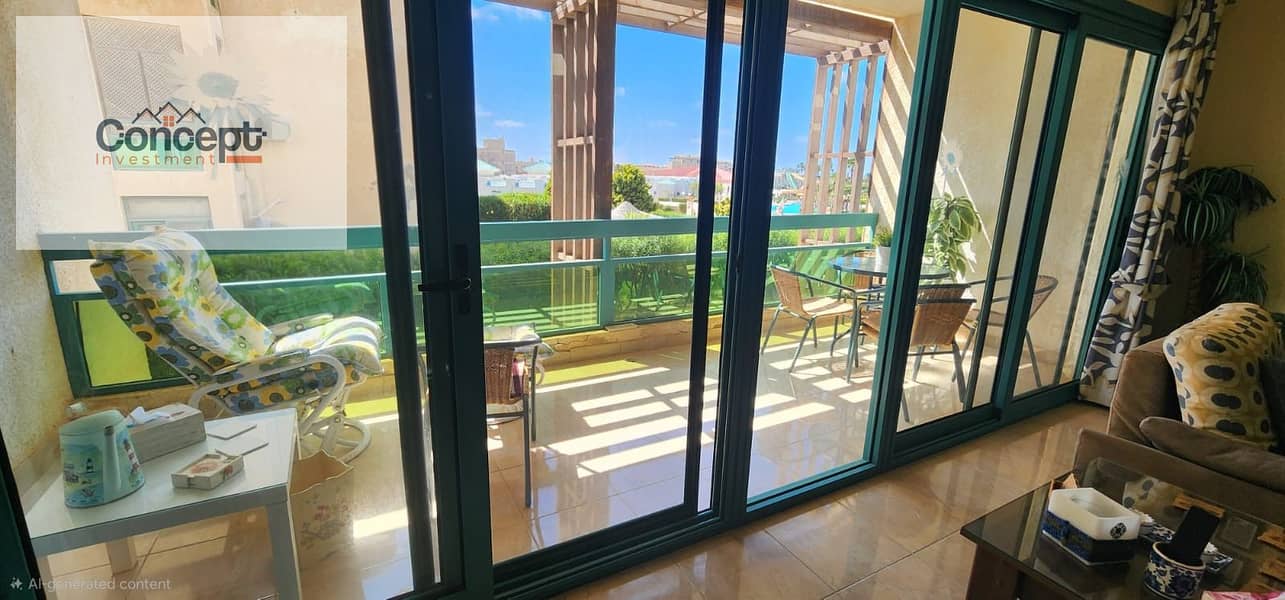 Fully Furnished Chalet for Sale in Mina 4 North Coast | 154 SQM | Sea View & Aqua View | 3 Bedrooms | Large Terrace | Ready to Move - Ansicht 3