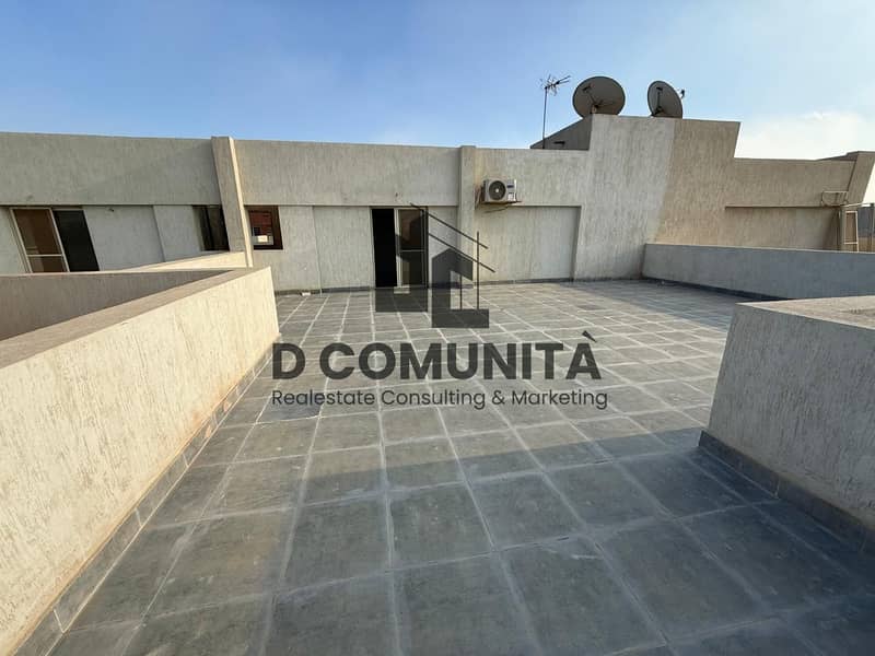Penthouse for rent with an area of 255 square meters and a roof of 133 square meters in Ameer View Compound Promenade - North-facing view garden with air conditioning and garage. – pohled 6